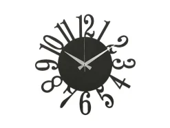 Relógio Numbers 4, Preto, Prata, 50X1,5X50 Cm, Epikasa