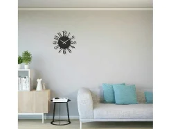 Relógio Numbers 4, Preto, Prata, 50X1,5X50 Cm, Epikasa