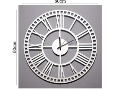 Relógio Vintage 5, Branco, Preto, 50X1,5X50 Cm, Epikasa