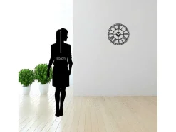 Relógio Vintage 11, Preto, Prata, 50X1,5X50 Cm, Epikasa