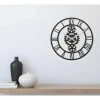 Relógio Vintage 10, Preto, Prata, 50X1,5X50 Cm, Epikasa