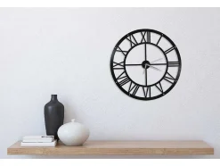 Relógio Vintage 2, Preto, Prata, 50X0,16X50 Cm, Epikasa