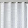 Rideau 100% Coton 1 Piece Blanc A Pois Gris 140X260
