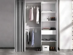 Roupeiro Aberto Extensivel C.110/160 Cm Branco E Cinza - Laurent