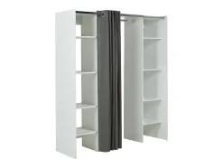 Roupeiro Aberto Extensivel Emeric - Comp.112/185 Cm - Branco E Antracite