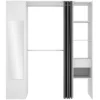 Roupeiro Com Cortina E 1 Porta, Com Espelho, C177 Cm Branco E Cinzento - Bertrand