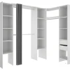 Roupeiro De Canto Extensivel De C164/234 Cm Cor Branco E Cinza - Dorian