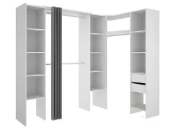 Roupeiro De Canto Extensivel De C164/234 Cm Cor Branco E Cinza - Dorian