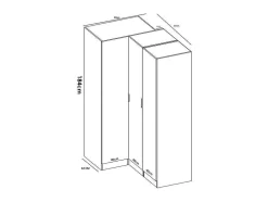 Roupeiro De Canto 5 Portas C173 Cm Branco - Listowel