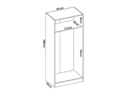 Roupeiro 2 Portas C81 Cm Branco - Listowel