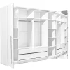 Roupeiro 2 Portas Com Espelho E Leds De C255 Cm Cor Branco - Ingina
