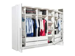 Roupeiro 2 Portas Com Espelho E Leds De C255 Cm Cor Branco - Ingina