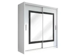 Roupeiro 2 Portas Corredicas Com Espelho De C203 Cm Cor Branco - Autlan