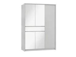 Roupeiro 5 Portas E 1 Gaveta Com Espelho De C157 Cm Cor Branco - Zadia