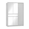 Roupeiro 6 Portas E 1 Gaveta Com Espelho De C200 Cm Cor Branco - Zadia