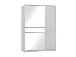Roupeiro 6 Portas E 1 Gaveta Com Espelho De C200 Cm Cor Branco - Zadia