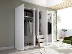 Roupeiro 5 Portas E 3 Gavetas C202 Cm Branco - Listowel