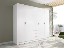 Roupeiro 5 Portas E 3 Gavetas C202 Cm Branco - Listowel