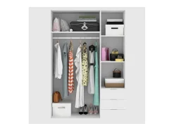 Roupeiro 3 Portas E 3 Gavetas C121 Cm Branco - Listowel