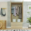 Roupeiro Solar 2 Portas E 2 Gavetas (Carvalho Claro)