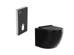 Sanita Suspensa Com Estrutura Decorativa Preto Brilhante - Javoine