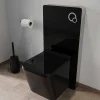 Sanita Suspensa Em Ceramica Preto Brilhante Com Estrutura De Suporte Decorativo - Clemona