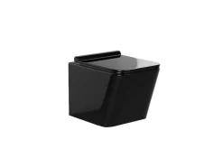 Sanita Suspensa Em Ceramica Preto Brilhante Com Estrutura De Suporte Decorativo - Clemona