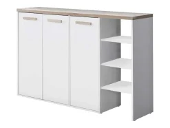 Sapateira Com 3 Portas E 3 Nichos Branco E Natural Claro - Skaido