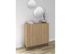 Sapateiro/Móvel Organização - H90Cm X L90Cm X P27Cm Carvalho Dourado Pernas Moca - Copenhague