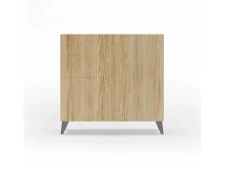 Sapateiro/Móvel Organização - H87Cm X L90Cm X P27Cm Chene Dore Pernas Cinza Bergen