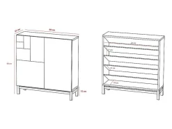 Sapateiro/Móvel Organização - H90Cm X L90Cm X P27Cm Nogueira Clara Pernas Branco - Copenhague