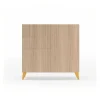 Sapateiro/Móvel Organização - H87Cm X L90Cm X P27Cm Nogueira Clara Pernas Mostarda - Bergen