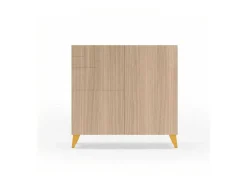 Sapateiro/Móvel Organização - H87Cm X L90Cm X P27Cm Nogueira Clara Pernas Mostarda - Bergen