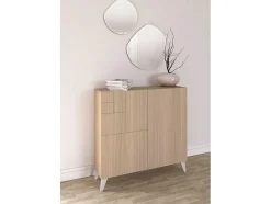 Sapateiro/Móvel Organização - H87Cm X L90Cm X P27Cm Nogueira Clara Pernas Branco - Bergen