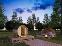 Sauna De Exterior 6 Lugares Com Salamandra De 8 Kw C185 X L220 X A190 Cm - Isokyro