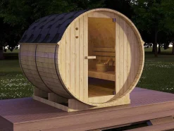 Sauna De Exterior 6 Lugares Com Salamandra De 8 Kw C185 X L220 X A190 Cm - Isokyro