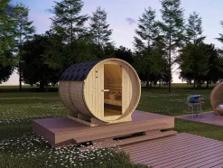 Sauna De Exterior 6 Lugares Com Salamandra De 8 Kw C185 X L220 X A190 Cm - Isokyro