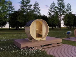 Sauna De Exterior 2 Lugares Com Salamandra De 3,5 Kw C185 X L120 X A190 Cm - Isokyro