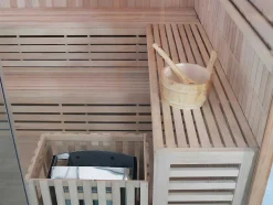 Sauna Tradicional Finlandesa De Canto 4/5 Lugares De Vidro Gama Prestige Imatra - C220*L220*A210 Cm