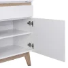 Secretária Com 2 Portas E 2 Gavetas Mdf Branco E Natural - Rilesa