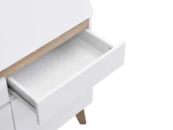 Secretária Com 2 Portas E 2 Gavetas Mdf Branco E Natural - Rilesa
