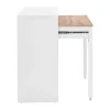 Secretária Consola Extensivel Com 2 Gavetas Branco E Natural - Loavia
