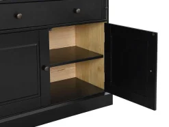 Secretária Em Pinho E Mdf Antracite E Natural Cleore