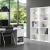 Secretária Extensivel Com 2 Gavetas E 1 Nicho Branco - Evan