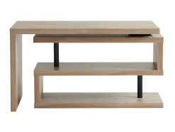 Secretária Extensivel Em Mdf Cor Carvalho Com Tampo Giratorio 360° - Nicephore