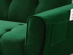 Sofá Cama Clic Calc De 3 Lugares Em Veludo Verde Abeto - Polani