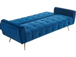 Sofá Cama Clic Calc De 3 Lugares Em Veludo Verde Abeto - Polani