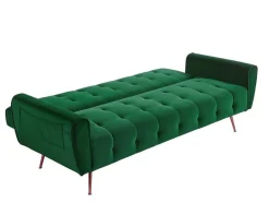 Sofá Cama Clic Calc De 3 Lugares Em Veludo Verde Abeto - Polani