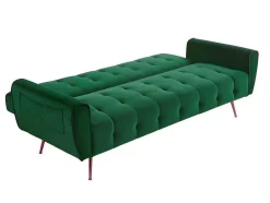 Sofá Cama Clic Calc De 3 Lugares Em Veludo Verde Abeto - Polani
