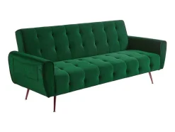Sofá Cama Clic Calc De 3 Lugares Em Veludo Verde Abeto - Polani